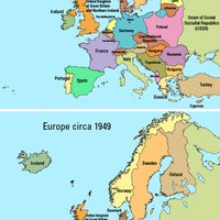 Maps of Europe circa 1937 and 1949